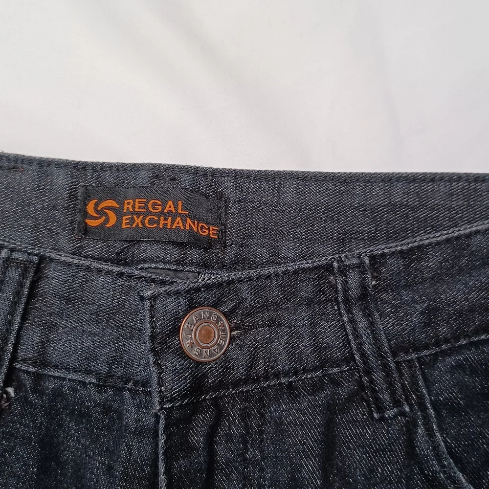 Regal Exchange Men's Size 32 Black Straight Leg Denim Moto Jean's - Picture 5 of 12